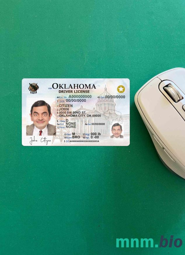 USA Oklahoma szablon prawa jazdy w formacie PSD, w pełni edytowalny (2020 – obecnie) photolook